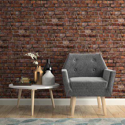 Williston Forge Delvale Brick Removable Peel and Stick Wallpaper Panel