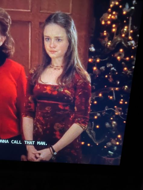 Rory Gilmore Christmas, Gilmore Christmas, Dresses For Holidays, Dawsons Creek, Alexis Bledel, Rory Gilmore, Christmas Dress, Holiday Dresses, Red Leather Jacket