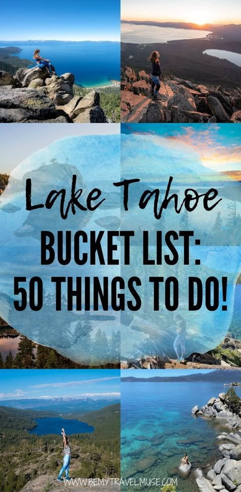 Lake Tahoe Bucket List: 50 best things to do in the area! Lake Tahoe is one of the most popular travel destinations in the western United States for a good reason. Other than the lake itself, what other things can you do around Lake Tahoe? Click to check the list and use it to plan your trip now! #LakeTahoe #USA Lake Tahoe Trip, Lake Tahoe Summer, Tahoe Vacation, Lake Tahoe Vacation, Tahoe Trip, Popular Travel Destinations, Lake Tahoe California, Hot Air Balloon Rides, Air Balloon Rides