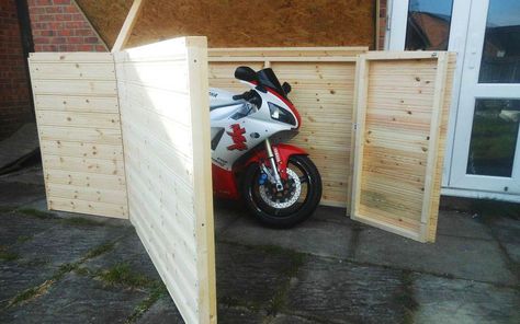 The Best Motorcycle Sheds Motorcycle Storage Garage, Motorcycle Shed, Motorbike Shed, Motorbike Storage, Motorcycle Storage Shed, Bike Storage Solutions, Motorcycle Storage, Diy Motorcycle, Garage Diy