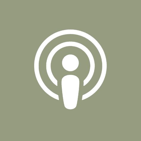 Green Podcast Icon, Podcast Icon Aesthetic, Podcasts Icon, Aesthetic App Icons Green, Podcast App Icon, Podcast Icon, Sage Green App Icons, Green Ios, Green App Icons