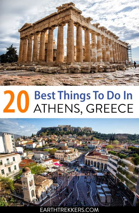 Best things to do in Athens, Greece: Acropolis, Parthenon, Acropolis Museum, Plaka, best views, best rooftop bars, where to eat, and more. #greece #athens #acropolis #bucketlist Athens Bucket List, Athens Greece Acropolis, Greece Acropolis, Things To Do In Greece, Things To Do In Athens, Acropolis Museum, To Do In Greece, Athens Travel, Athens Acropolis