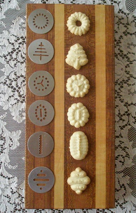 Pressed Butter (Spritz) Cookies, Gluten-Free Spitz Cookies, Pressed Cookies, Press Cookies, Butter Spritz Cookies, Cookie Press Recipes, Spritz Cookie, Spritz Cookie Recipe, Christmas Shapes, Recipe Art