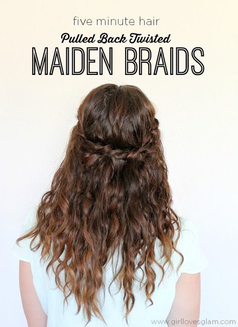 Maiden Braid, Back Braid, 5 Minute Hairstyles, Hairstyle Youtube, Pulled Back Hairstyles, Gym Hairstyles, Braid Hairstyle, Twist Hairstyles