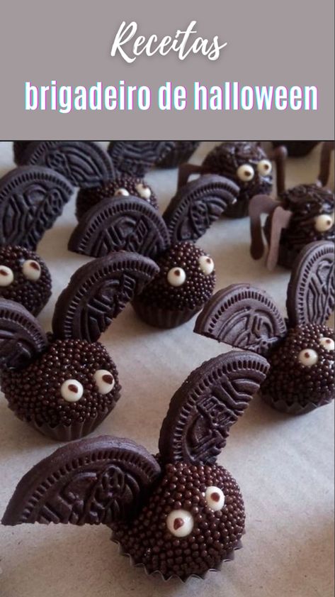 Brigadeiro Halloween, Comidas Halloween, Hallowen Party, Dulces Halloween, Halloween Infantil, Hallowen Ideas, Easy Halloween Food, Halloween Food Treats, Halloween Treats Easy