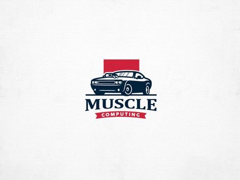 MUSCLE COMPUTING | 99designs Car T Shirt Design, Auto Shop Logo, Hp Logo, Car Logo Design, Auto Shop, Graphic Design Ideas, Life Logo, Car T Shirt, Simple Logo Design