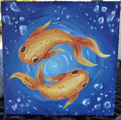 “Somethings fishy” I painted this! Give me credit if you use it! - Elizabeth Hannah •  #art #paint #water #painting #acrylic #fish #pisces #artwork #wood Pisces Artwork, Pisces Painting, Artwork Wood, Pieces Zodiac, Pisces Fish, Paint Water, Paint Nite, Two Fish, Fish Drawings