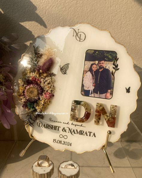 Resin Engagement Ring Tray, Ring Tray Engagement, Nikkah Tray, Nikkah Ring, Wedding Ring Tray, Engagement Platter, Engagement Tray, Gift Photo Frame, Couple Frame