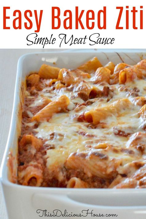 Oven Baked Ziti With Ground Beef, Baked Ziti With Spaghetti Sauce, Cheap Baked Ziti, 5 Ingredient Baked Ziti, Frozen Baked Ziti, Lasagna Style Baked Ziti, Baked Ziti With Ground Beef No Ricotta, Baked Ziti With Ground Beef Without Ricotta, Bakes Ziti Easy