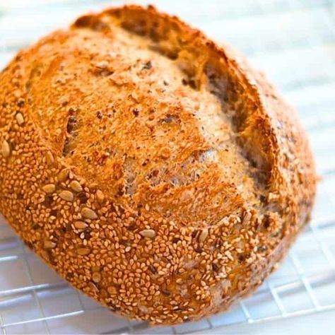 Healthy Sourdough Bread Recipe: High Protein, High Fiber! | MerryBoosters Healthy Sourdough Bread, High Fiber Bread Recipe, Protein Bread Recipe, Protein Bread Recipes, High Protein Muffins, High Protein High Fiber, High Fiber Low Carb, Fiber Bread, High Protein Breakfast Recipes