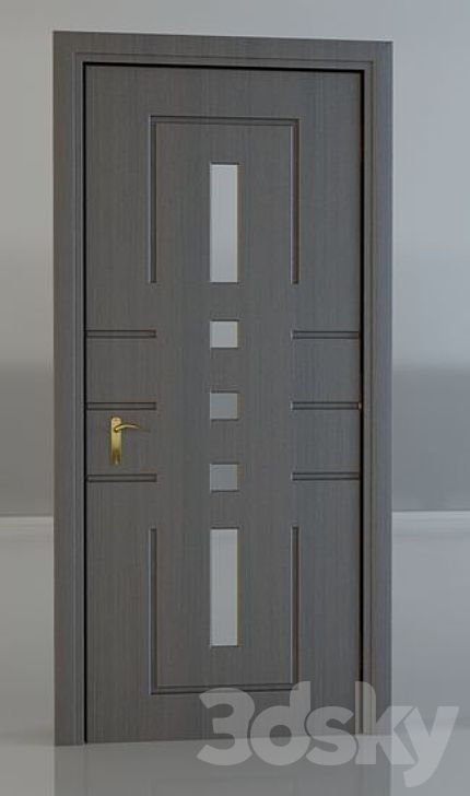 door_07 - Doors - 3D model Shaker Interior Doors, Pintu Interior, Porte In Ferro, Flush Door Design, House Main Door Design, Single Door Design, Entry Doors With Glass, Steel Door Design, Wood Entry Doors