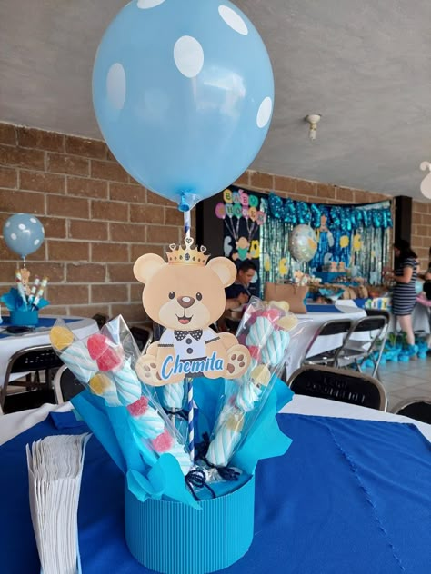 Baby Boy Centerpieces, Baby Shower Oso, Diy Baby Shower Centerpieces, Baby Luna, Baby Candy, Diy Baby Shower Decorations, Unisex Baby Shower, Diy Birthday Gifts For Friends, Boy Baby Shower Ideas