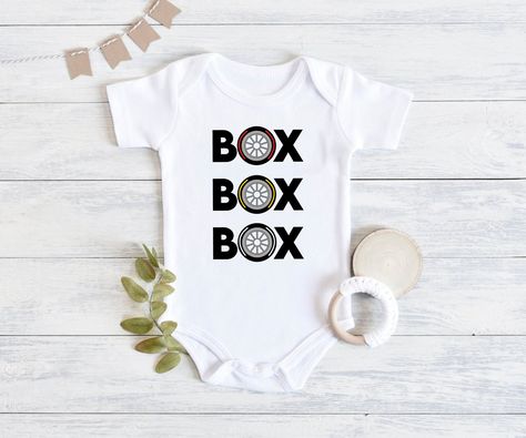 F1 Baby Bodysuit, Box Box Bodysuit, Race Day, Racing Baby Bodysuit, F1, Formula 1, Pit Stop, Pit Crew, Gift, Gift Ideas, Gift for Baby by MavAndCoShop on Etsy Racing Baby, Pit Crew, Funny Onesies, F1 Formula, First Pregnancy, Special Occasion Outfits, Gender Neutral Baby Clothes, Baby Outfit, Matching Family Outfits