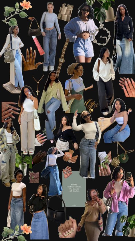 90s fashion, modest fashion, summer outfits l, aesthetic outfits, 90s aesthetic, Jean skirts, cute black girl outfits, outfits to take to school. Earthy Outfits, Corporate Outfits, Swag Outfits For Girls, Classy Casual Outfits, Swag Outfits, Stylish Fashion, Aesthetic Outfits, Cute Casual Outfits, Concert Outfit