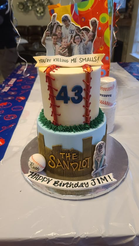 I had my local bakery make this for my husband's birthday. He loved it. Sandlot Cake Ideas, Sandlot Photoshoot, Sandlot Cake, Sandlot Birthday Party, Snaps To Make A Guy Jealous, Benny From Sandlot, Sandlot Birthday, The Sandlot Kids, Bloxburg Pictures