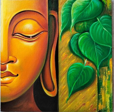 Acrylic Colour Painting, Cartoon Drawing For Kids, Sunset Canvas Painting, Colorful Canvas Art, Buddha Art Drawing, Buddha Art Painting, Indian Art Gallery, Life Mantras, Oil Pastel Paintings