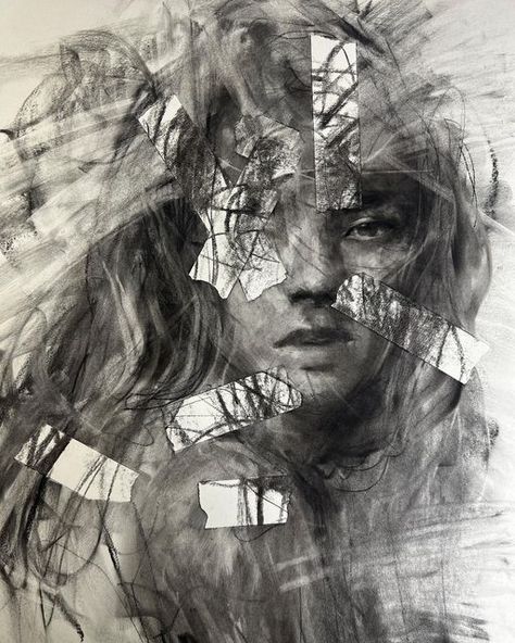 Josh Hernandez, Mad Charcoal, Abstract Charcoal Art, Charcoal Artwork, Art Charcoal, Charcoal Portraits, Charcoal Sketch, Deep Art, Charcoal Art