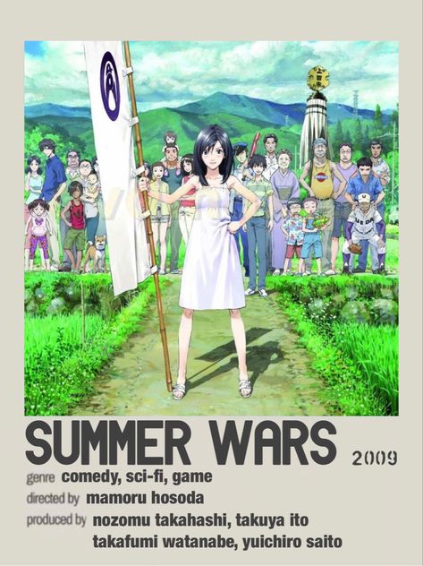 summer wars movie poster Summer Wars Poster, Anime Summer Wallpaper, Summer Wars Anime, Summer Wars, Movie Hacks, Anime Wall Prints !!, Anime Summer, Japanese Animated Movies, Anime Suggestions