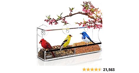 Amazon.com: Window Bird Feeders with Strong Suction Cups, Clear Window Bird Feeder for Outside - Transparent Bird House, Balcony Glass Mount, Acrylic Cat, Kids & Elderly Viewing Clear Bird Feeder for Window Perch : Patio, Lawn & Garden Window Bird Feeder, Window Perch, Homemade Bird Feeders, House Balcony, Wild Bird Feeders, Bird House Kits, Wild Bird Food, Cat Kids, Clear Window