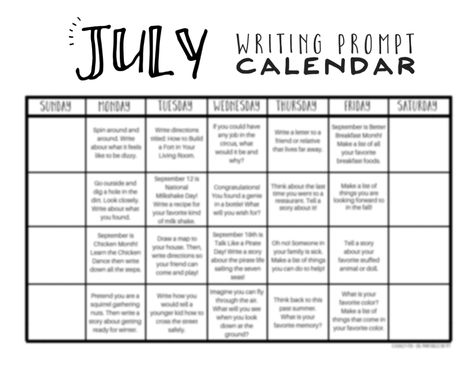 July Writing Prompts, Free printable July Writing Prompt calendar. And check out our fully printed, no-prep July writing prompts! #elementary #writing #prompts #summerschool July Writing Prompts for your summer school or homeschool! 20 FUN writing prompts with silly holidays and summer themes. #freeprintable September Writing Prompts 2nd Grade, September Prompts, Writing Second Grade, September Writing Prompts, April Writing Prompts, February Writing Prompts, March Writing Prompts, December Writing Prompts, November Writing Prompts