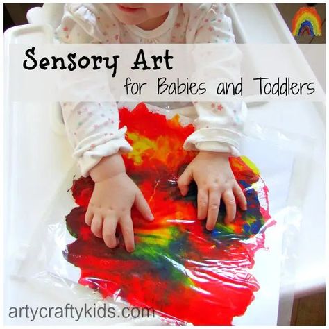 Art For Babies, Baby Sensory Play, Baby Art Projects, Sensory Activities Toddlers, Sensory Art, Toddler Activity, Baby Painting, Easy Arts And Crafts, Kids Sensory