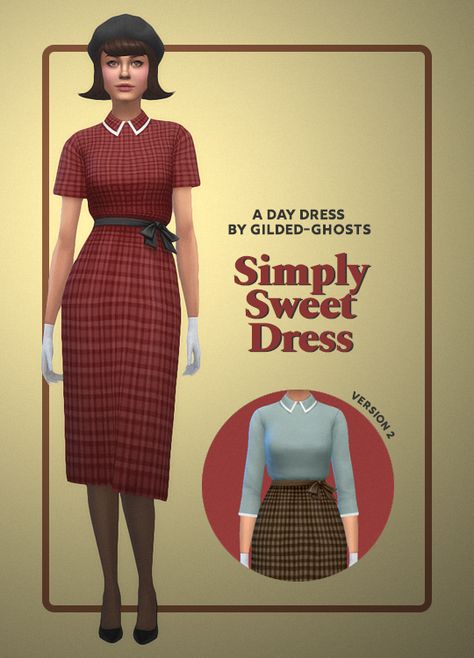 gilded-ghosts: simply sweet dress | commission... — Ridgeport's CC Finds. Sims 1950s Cc, The Sims 4 40s Cc, 1940 Sims 4 Cc, 1950 Sims 4 Cc, Sims Cc Vintage Clothes, 1930s Cc Sims 4, Ts4 50s Cc, Sims 4 Vintage Dress, Sims 4 Cc Maxis Match Clothing Vintage