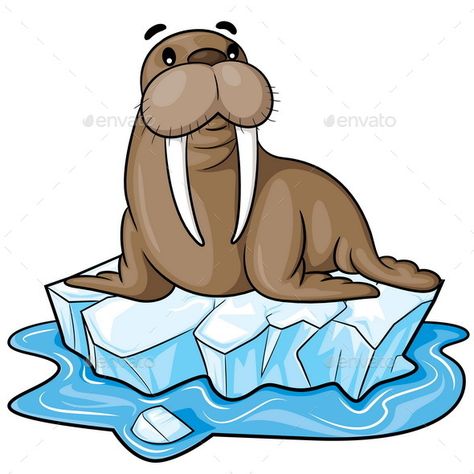 Illustration of cute cartoon walrus. Walrus Drawing Easy, Walrus Clipart, Walrus Cartoon, Walrus Drawing, Cartoon Walrus, Walrus Illustration, Alphabet Characters, Child Furniture, Baby Walrus