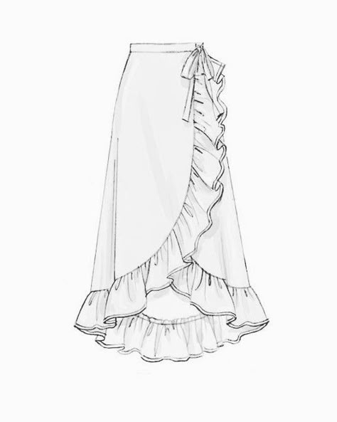 Long Skirt Art Reference, Technical Drawing Skirt, Pants Technical Drawing, Skirts Drawing, Illustration Beginner, Origami Fashion, Clothing Guide, Fashion Illustration Sketches Dresses, Flat Sketches