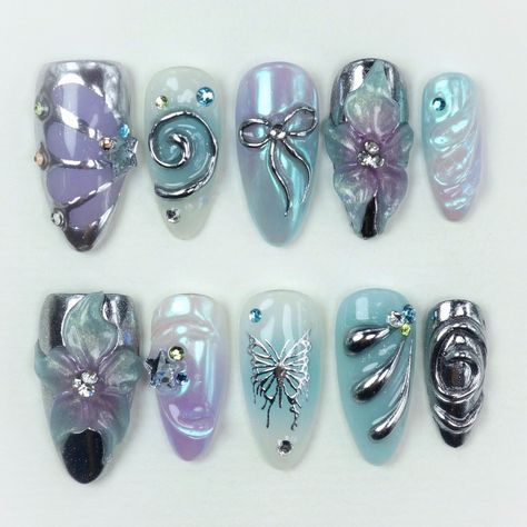 Freeze Flower 🌸 — To guarantee your nails are ready in time for Halloween, make sure to place your order now! This ensures a smooth production and delivery process before the spooky season begins. — #donailsart #pressonnails #nailsart #nailsdesign #flowernails #3dnails #nailsaddict Emily Corpse Bride Nails, Corpse Bride Nail Art, Corpse Bride Nails, Whimsigoth Summer, Luv Nails, Quinceanera Nails, Goth Nails, Simple Acrylic Nails, Bride Nails