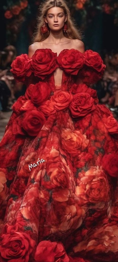 Rose Inspired Outfits, Candy Couture, Couture Ideas, Fancy Frocks, Dress Art, Fantasy Dresses, Royal Outfits, Fashion Inspiration Design, Floral Fashion