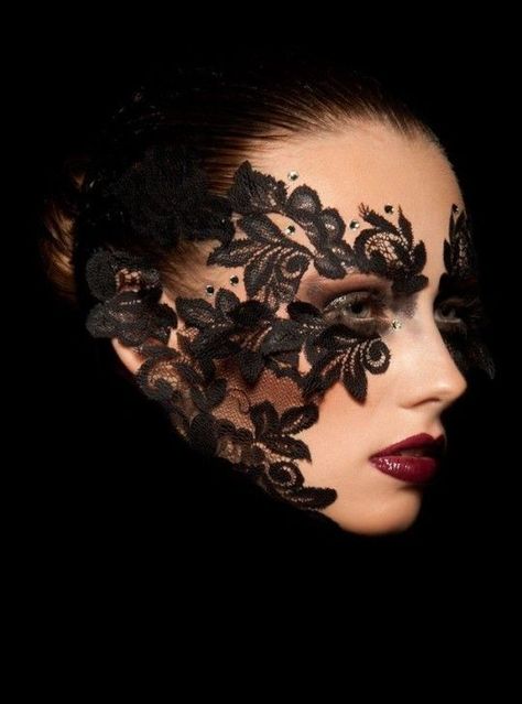 Lace Makeup, Lace Masquerade Masks, Makeup Portfolio, Avant Garde Makeup, Mask Makeup, Lace Mask, Beauty Mask, Creative Makeup Looks, Masks Masquerade