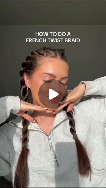 Grace Weston on Instagram: "let me know if this tutorial makes sense! 

#easyhairstyles #frenchtwist #braidstyles #twisthairstyles #brunettehair" Cute Hairstyles For Long Hair Updos Easy, Twist Me Pretty, Cute Bed Hairstyles, How To Do A Twist Braid, French Pigtail Braids, Simple Twist Hairstyles, Easy Braided Hairstyles On Yourself, Easy Plaits Hairstyles, Cute Hairstyles For Bed