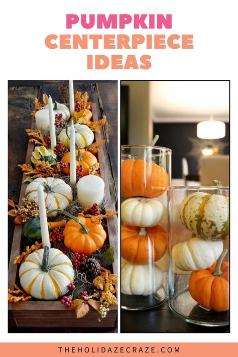 Transform your dining table with our engaging pumpkin centerpiece ideas this fall. These easy DIY projects are perfect for adding a festive touch to any meal or gathering. Explore a variety of styles to find the perfect match for your fall decor. Table Decorations With Pumpkins, Small Pumpkin Centerpieces Fall, Artificial Pumpkin Centerpieces, Pumpkin Patch Centerpiece, Pumpkin Shower Centerpiece, Mini Pumpkin Table Decor, Diy Centerpieces Fall, Plastic Pumpkin Centerpieces, Fall Diy Table Decor