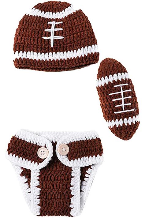 Amazon.ca : newborn football props Newborn Football, Newborn Halloween Costumes, Crochet Costumes, Newborn Halloween, Baby Boy Photography, Infant Photography Props, Dress Up Costumes, Crochet Baby Clothes, Knitting Wool