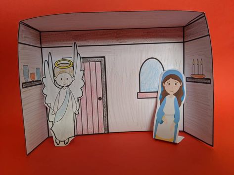 The Angel appears to Mary - Trueway Kids An Angel Visits Mary Craft, Angel Crafts For Preschoolers, Angel Appears To Mary, Joseph Bible Crafts, Joseph Crafts, Youth Church, Trueway Kids, Bible Coloring Sheets, Coloring Crafts