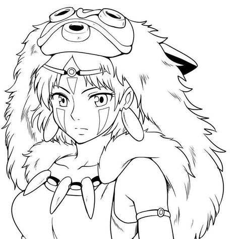 Princess Mononoke Art, Princess Mononoke Tattoo, Studio Ghibli Tattoo, Wolf Colors, Ghibli Tattoo, Anime Lineart, Ghibli Artwork, Studio Ghibli Movies, Studio Ghibli Art