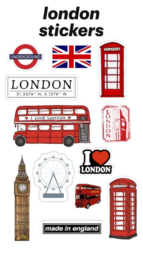 #london Travel Stickers Printable, Rose Day Shayari, London Theme, London Vibes, Scrapbook Book, Diy Presents, Cute Friend Photos, Travel Stickers, London Love