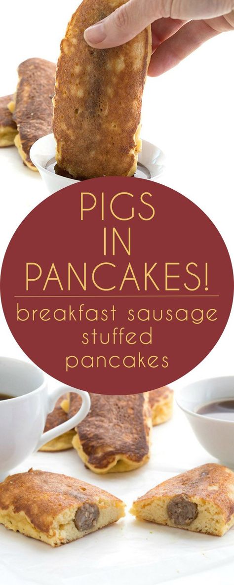 Pigs In A Blanket Breakfast, Breakfast Pigs In A Blanket, Pigs In The Blanket, Pancakes And Sausage, Stuffed Pancakes, Grain Free Pancakes, Sausage Recipe, Breakfast Sausage, Low Carb Breakfast Recipes