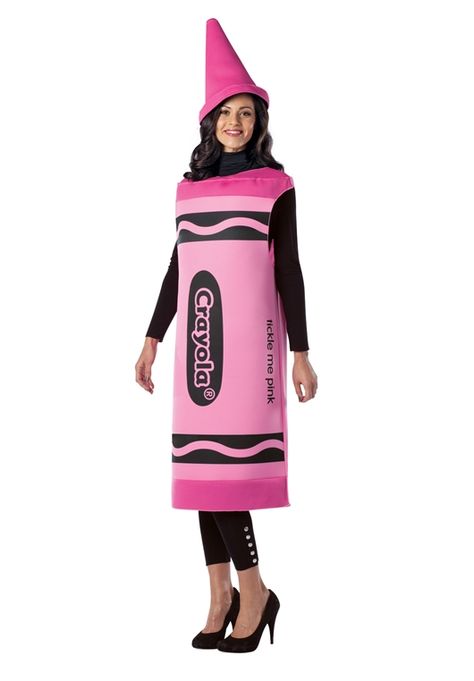 http://www.crayola.com/ crayon costume Crayon Costume, Pink Crayon, Pink Costume, Black Halloween Dress, Teachers Halloween, Crayola Crayons, 10 Funniest, Costume Collection, Dress Halloween Costume