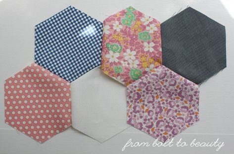 Hexagon Fabric Projects, How To Sew Hexagons Together By Machine, Sewing Hexagons Together, Hand Sew Hexagon Quilt, New Hexagon Millefiori Quilt, Hexagon Quilt, Traditional Quilts, Modern Quilt Patterns, Quilted Pillow