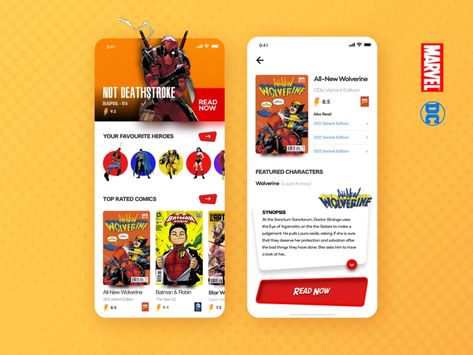 Comic book Reading App by Yogesh Kumar on Dribbble Comic Book Website Design, Comic Website Design, Book App Icon, Graphic Novel Style, All New Wolverine, App Development Design, Figma Design, Powerpoint Ideas, New York Pizza