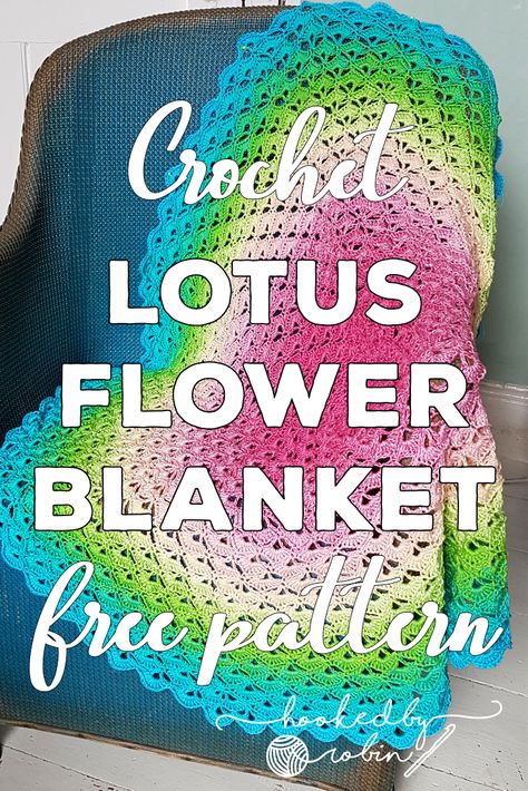 Crochet Circle Blanket, Crochet Lotus Flower, Circle Blanket, Hooked By Robin, Crochet Flower Blanket, Scrap Yarn Crochet, Crochet Circle, Free Pattern Crochet, Crochet Baby Blanket Free Pattern