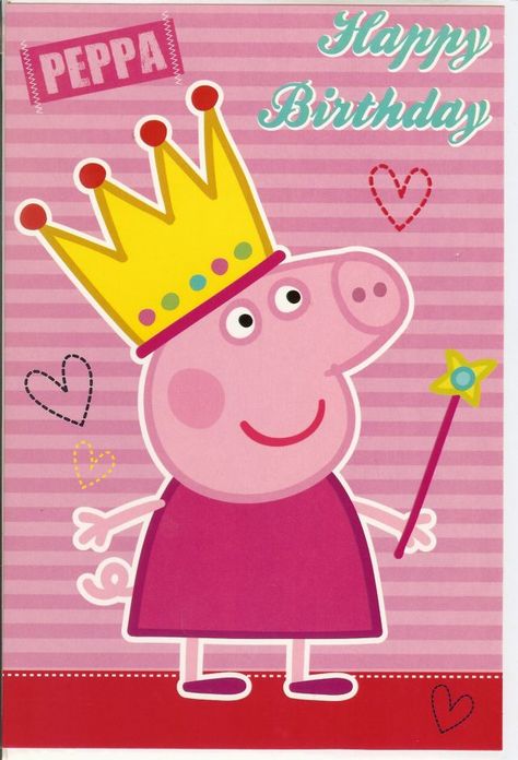 Peppa Pig card Pig Birthday Card, Peppa Pig Happy Birthday, Peppa Pig Party Supplies, George Pig Birthday, Peppa Pig Imagenes, Minion Birthday Invitations, Paw Patrol Birthday Invitations, Peppa Party, Superhero Birthday Invitations