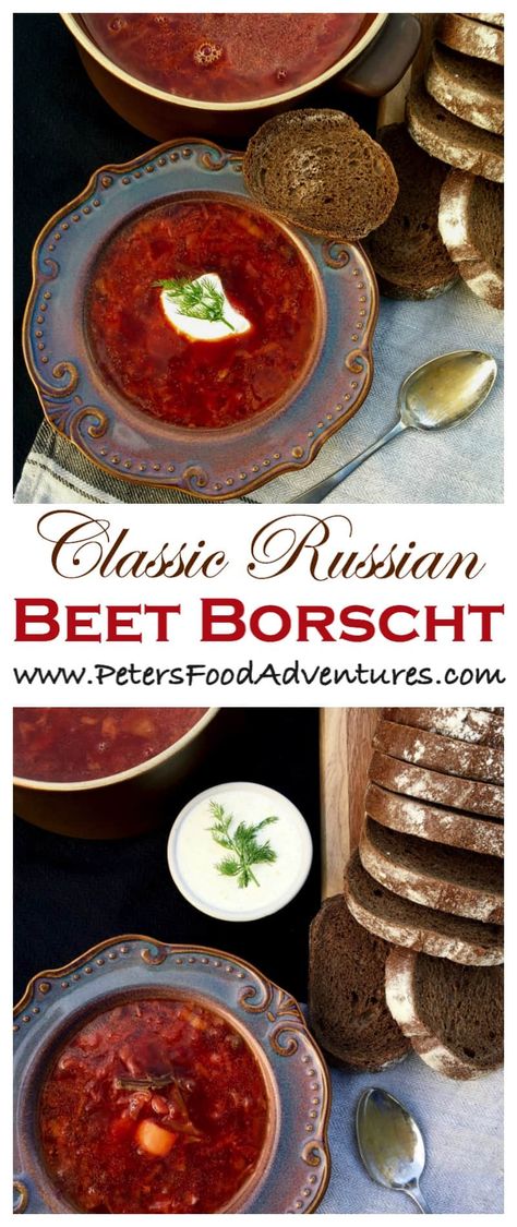 Russian Meals, Russian Borscht Soup, Beet Borscht, Russian Foods, Soup Recipe Easy, Borscht Recipe, Cabbage Soup Recipe, Ukrainian Food, Borscht Soup