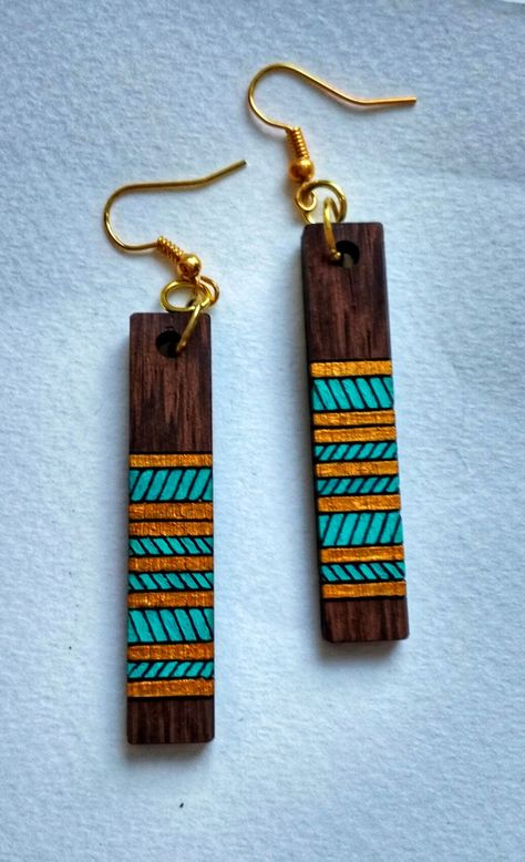 Earing Painting Ideas, Handmade Wood Earrings, Wood Earrings Handmade, Diy Wooden Earrings Ideas, Wooden Earrings Laser Cut, Wooden Earrings Diy, Diy Wood Earrings, Wooden Earrings Handmade, Wood Jewelry Diy