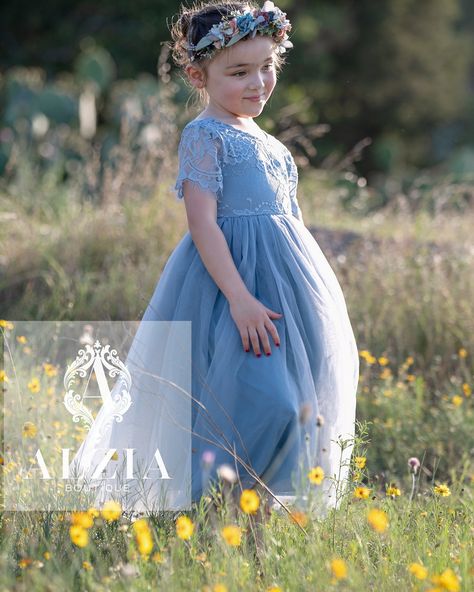 Blue Grey Flower Girl Tulle Dress by AlziaDresses on Etsy Dusty Blue Flower Girl, Gray Flower Girl, Blue Flower Girl, Flower Girl Dresses Blue, Girls Tulle Dress, Flower Girl Dresses Tulle, Grey Flowers, Wedding Collection, Flower Girl Dress