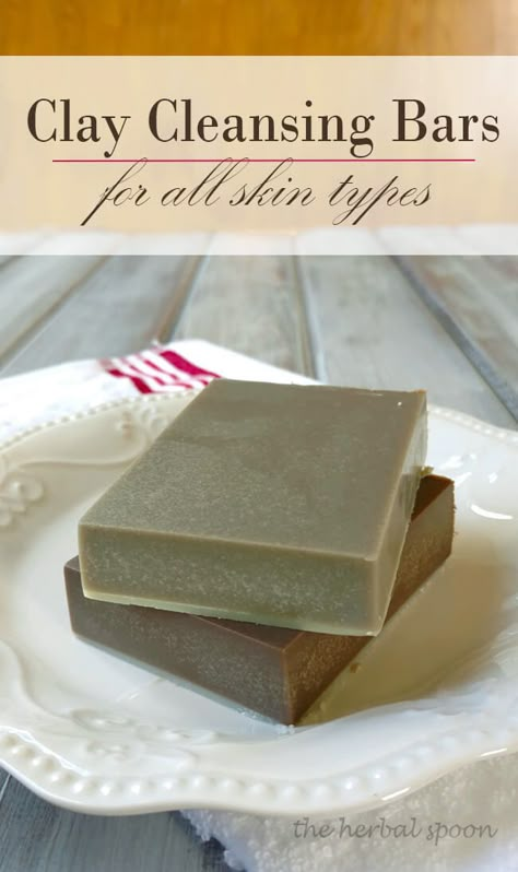 Face Soap Bar, Diy Soap Bars, Cold Process Soap Recipes, Oil Cleansing, Soap Making Recipes, Homemade Facials, Clay Soap, Natural Cleanser, Homemade Soap Recipes