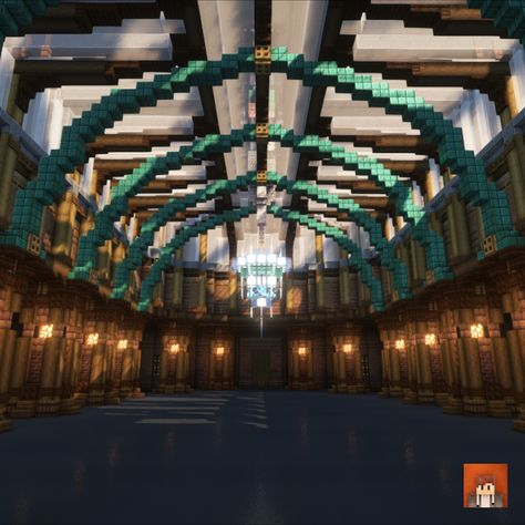 This is the interior from the grand station in my last pin. The texture pack I use is 'Stay True' and shaders 'complementary shaders' #Minecraft #MinecraftBuilds #MinecraftHouse #minecraftbuildingideas #Victorian #MinecraftBase #station #minecraftinterior #minecraftstation #interiordesignideas Underground Minecraft City, Minecraft Fancy Interior, Minecraft Modded Base, Minecraft Glass Floor, Minecraft Granite, Minecraft Curved Staircase, Minecraft Base Interior, Underground Base Minecraft, Forge Minecraft