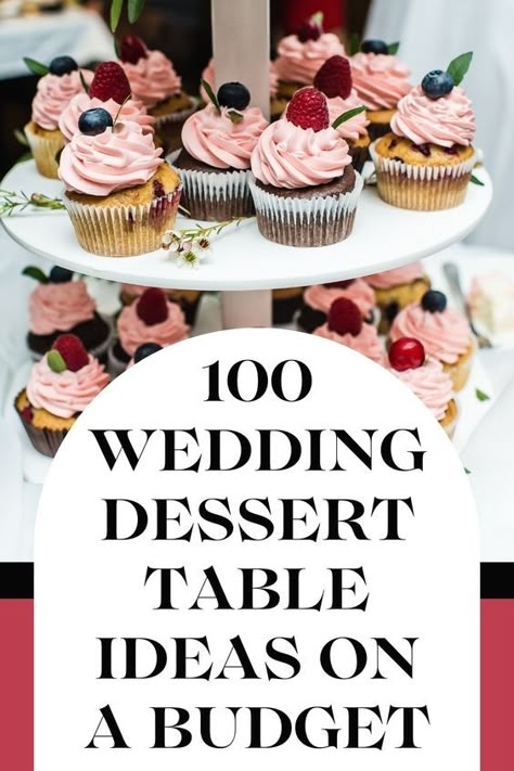 Looking for sweet inspiration? Discover 100 wedding dessert table ideas on a budget that will satisfy your sweet tooth and your wallet! Our blog post is a treasure trove of DIY setups, affordable dessert options, and simple yet elegant displays to make your day memorable. Whether you're a hands-on couple wanting to craft your own dessert table, or you're hunting for the best deals to buy ready-made sweets, we've got you covered. Enjoy photos for inspiration, tips for cost-effective dessert options, and resources for where to find the most affordable treats for your wedding. Dive into our post for a feast of creative and budget-friendly dessert solutions. Check out the blog post! Dessert For Wedding Reception Ideas, Mini Wedding Deserts, Dessert Bar Display Ideas, Wedding Desserts Bar, Diy Cookie Display Stands, Rustic Wedding Dessert Table Display, Dessert For Wedding Reception, Diy Dessert Table Stands, Desserts For 60th Birthday Party