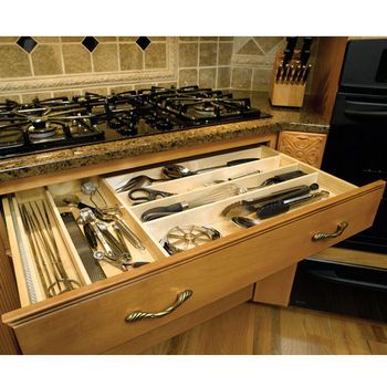 Universal Drawer Insert Set Kitchen Drawers Diy, Kitchen Drawer Inserts, Cutlery Drawer Insert, Kitchen Base Cabinets, Utensil Drawer, Drawer Inserts, Kitchen Drawer Organization, Drawer Design, Drawer Hardware